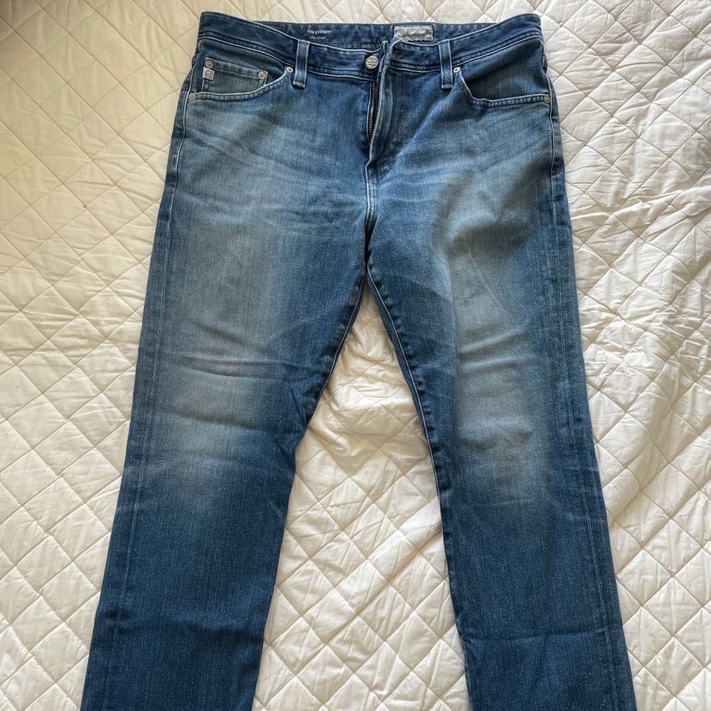 AG “the everett” Slim Straight Washed Jeans